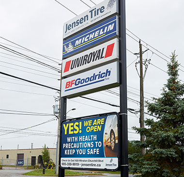 Tire sign with Michelin tires in Oakville, ON